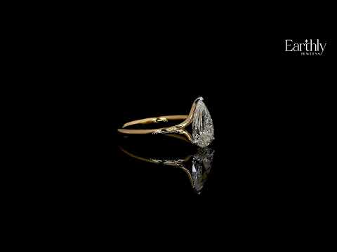 Load video: Pear Shaped Solitaire Diamond Ring | Earthly Jewels