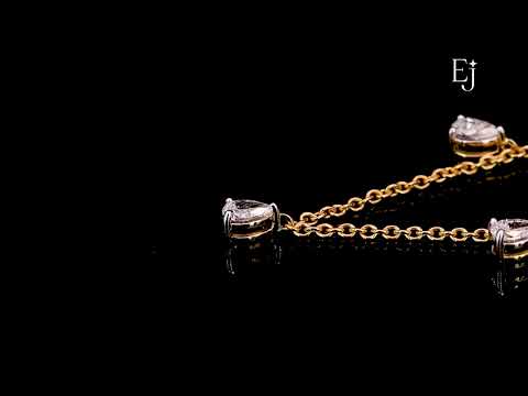 Pear Diamond Station Drop Necklace | Earthly Jewels