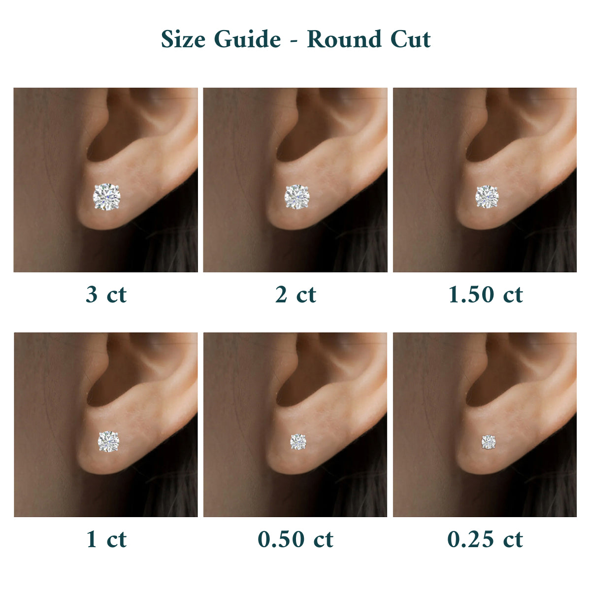 Round Solitaire With V-Prongs Studs | Earthly Jewels #diamond-shape_round