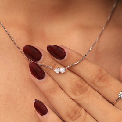Toi Et Moi Heart and Round Necklace | Earthly Jewels