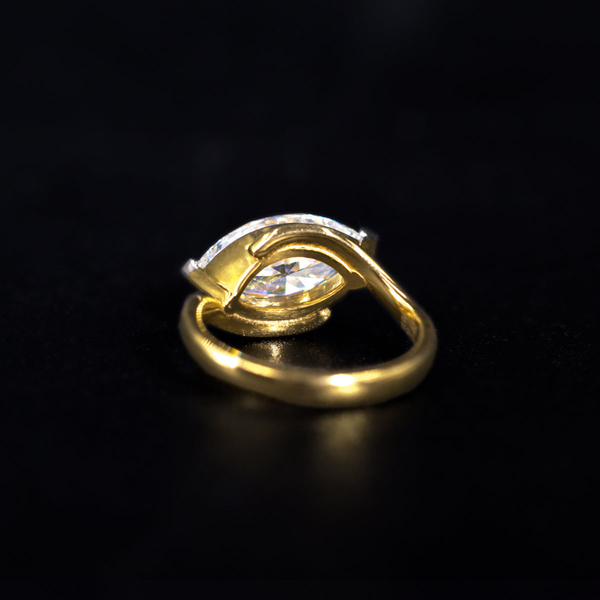 Marquise diamond Ring With Bypass Setting | Earthly Jewels