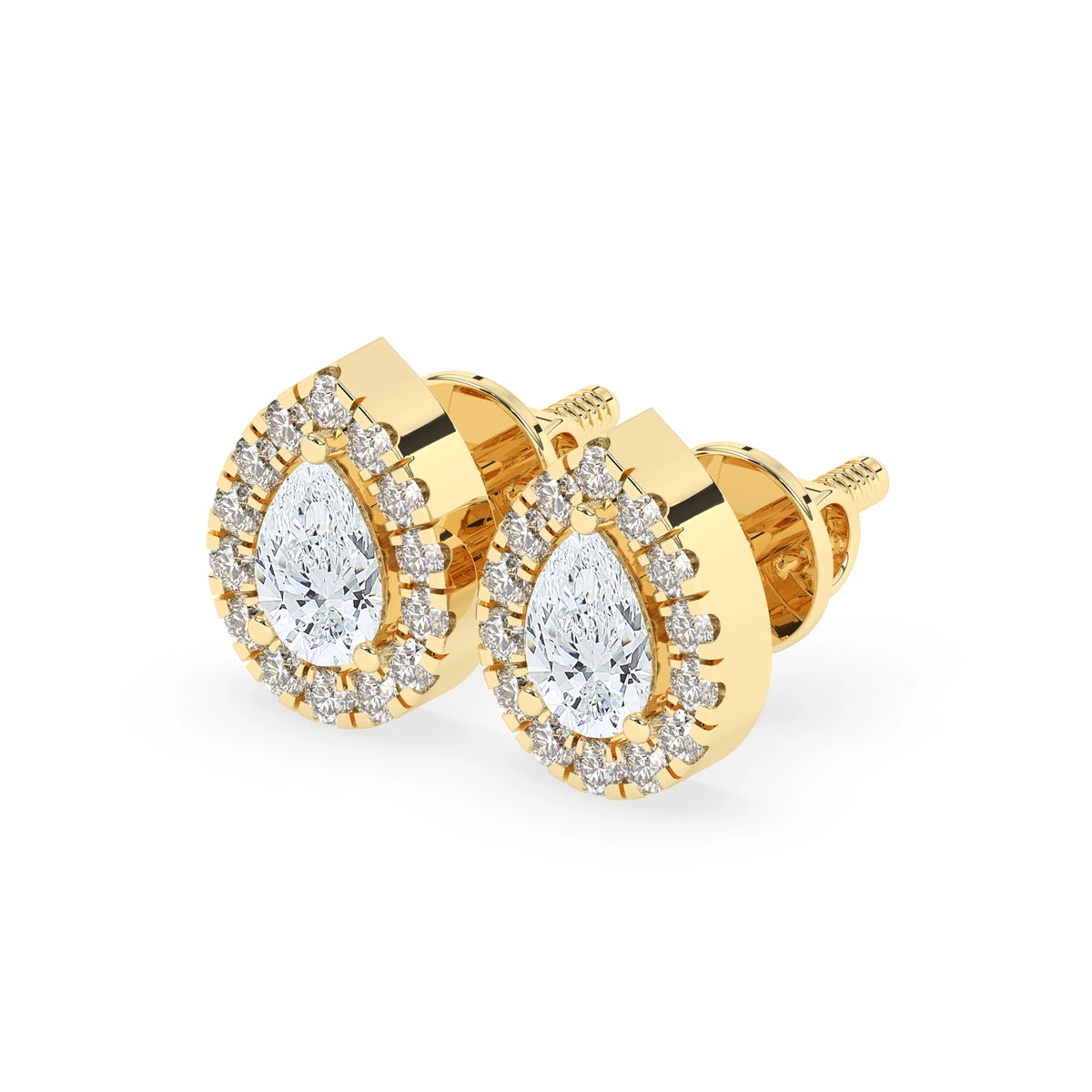 Pear Shaped Halo Earrings | Earthly Jewels
