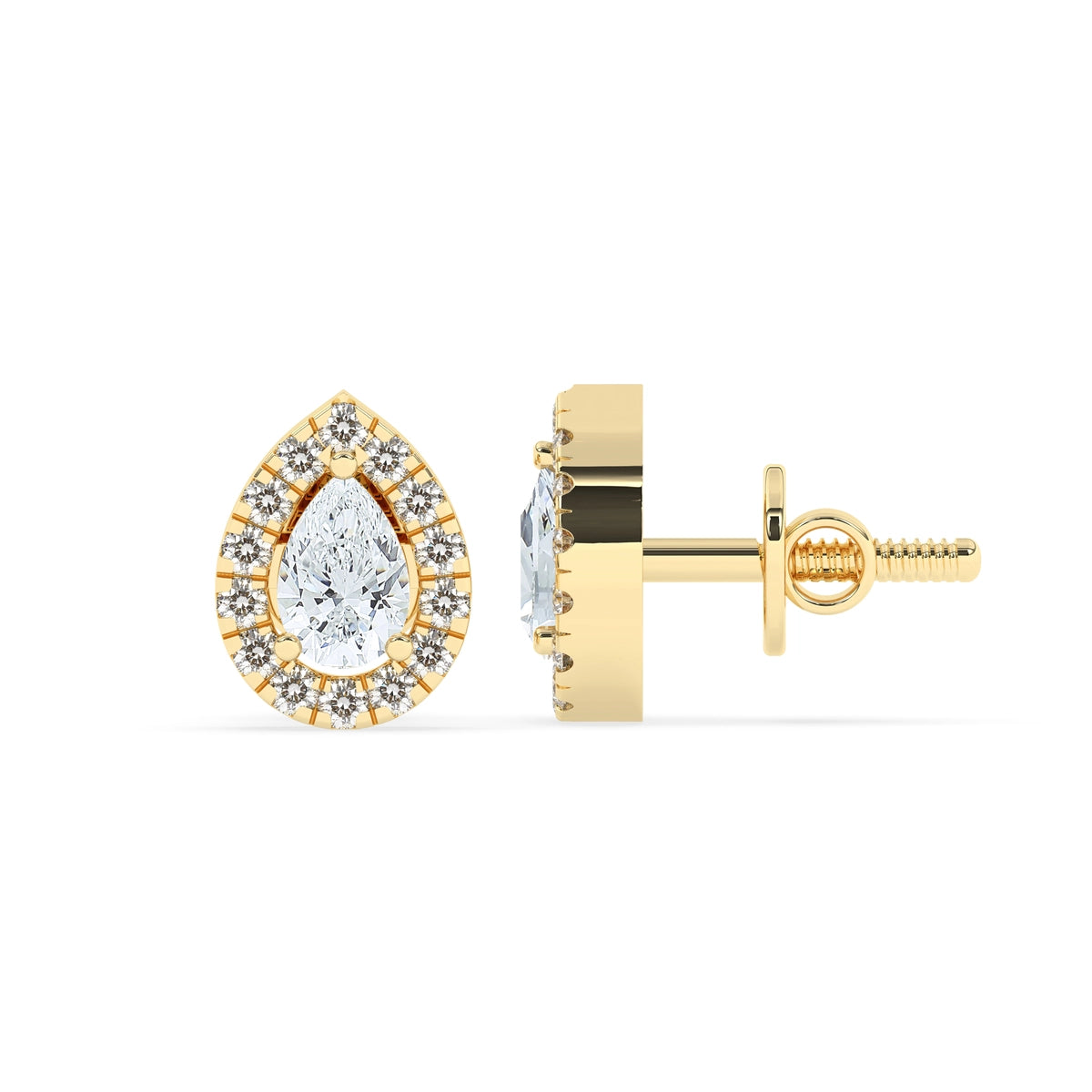 Pear Shaped Halo Earrings | Earthly Jewels