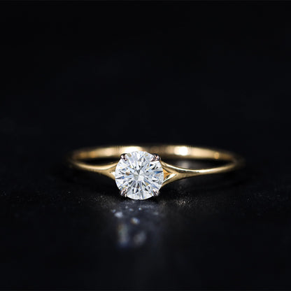 Round Diamond Split Shank Ring | Earthly Jewels