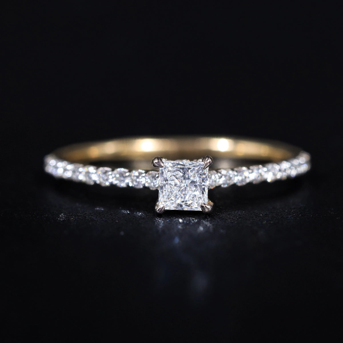 Princess Cut Hidden Halo Ring | Earthly Jewels