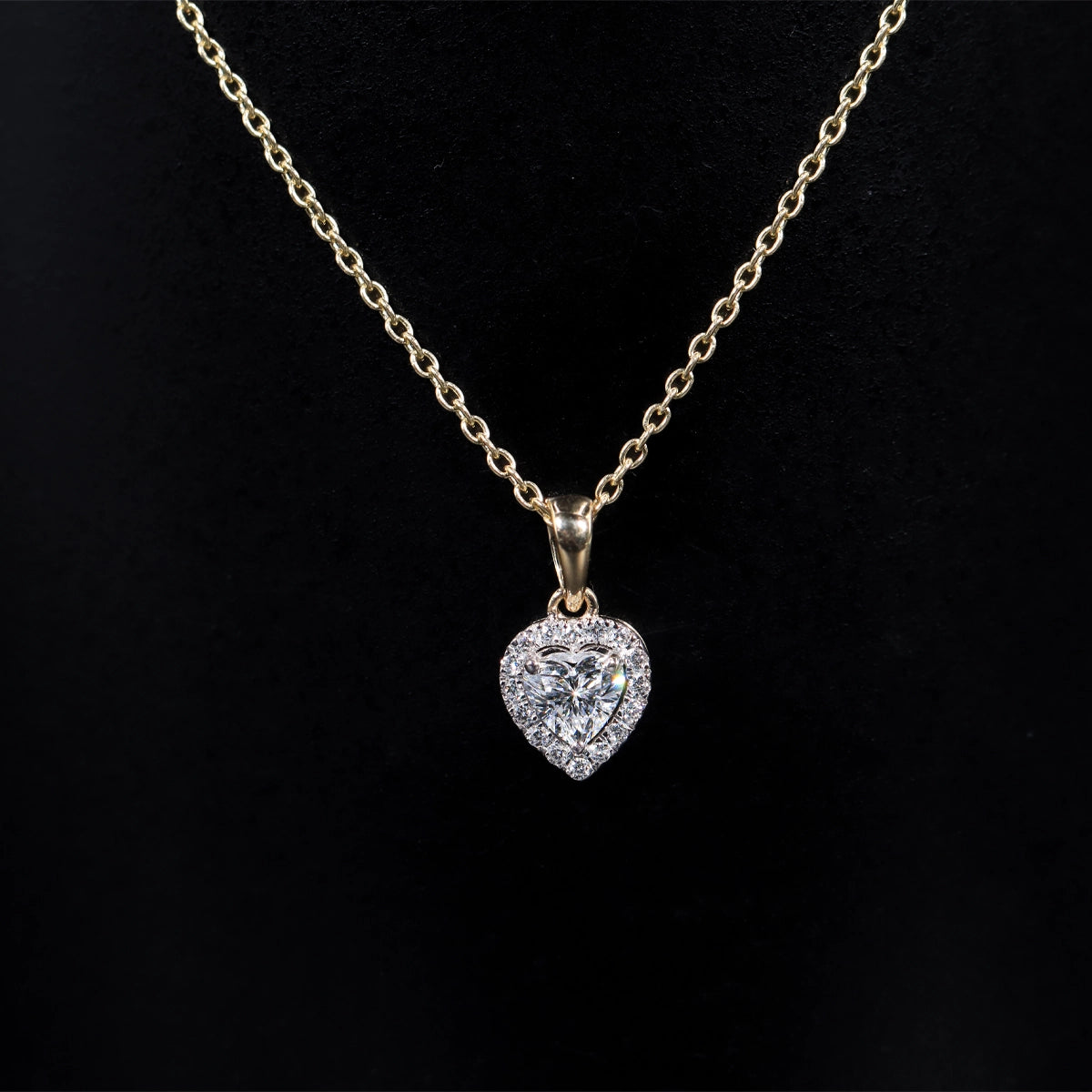 Heart Shaped Diamond Halo Pendant | Earthly Jewels