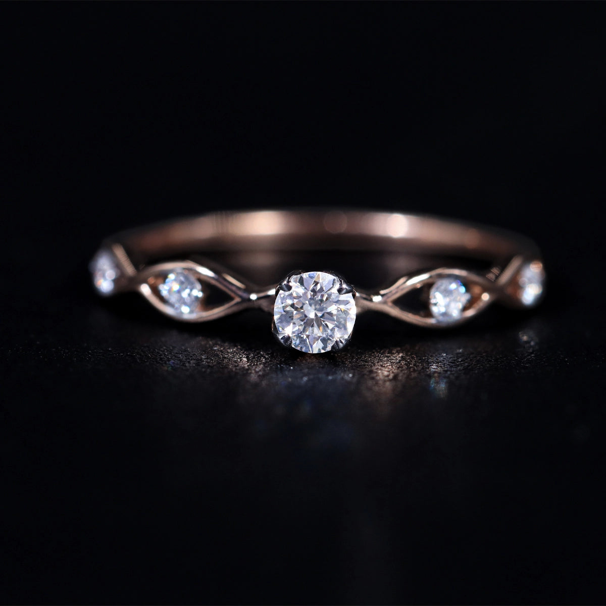 Round Twisted Shank Diamond Ring | Earthly Jewels