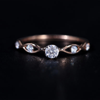 Round Twisted Shank Diamond Ring | Earthly Jewels