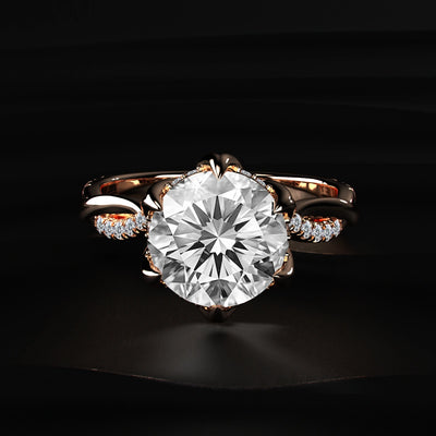 Round Diamond Hidden Halo Ring