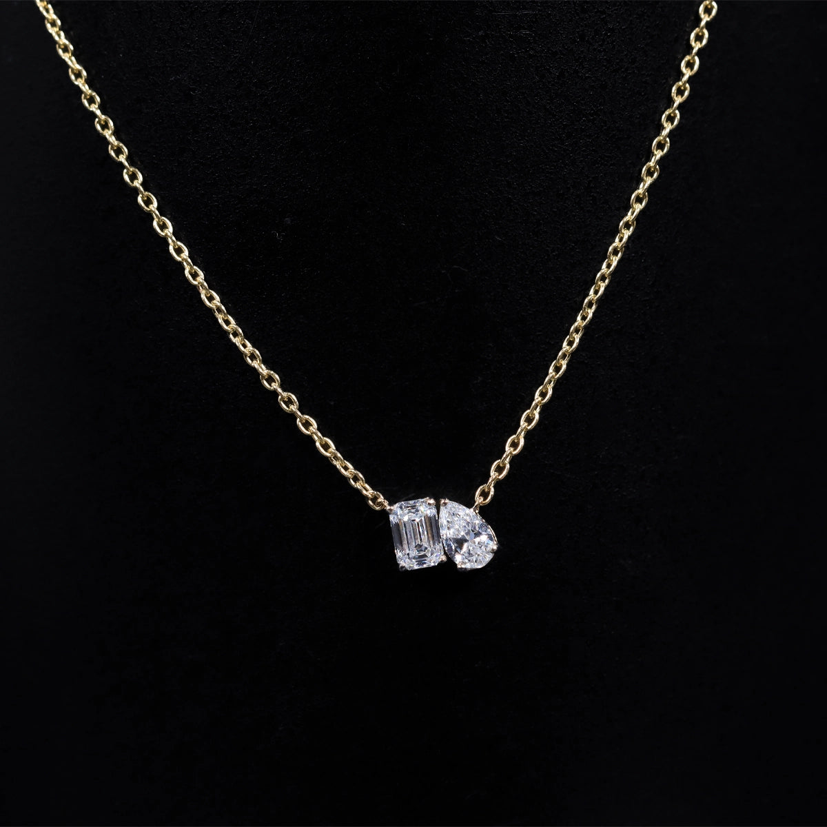 Toi Et Moi Emerald And Pear Necklace | Earthly Jewels