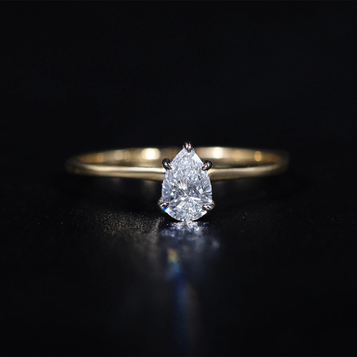 Pear Ring With Hidden Halo | Earthly Jewels 