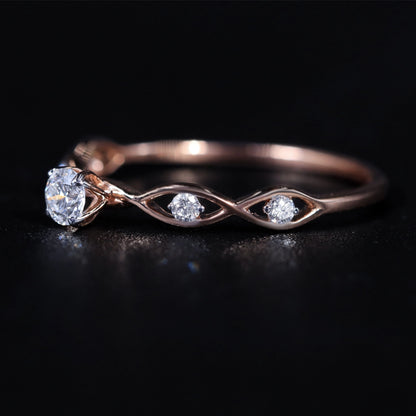 Round Twisted Shank Diamond Ring | Earthly Jewels