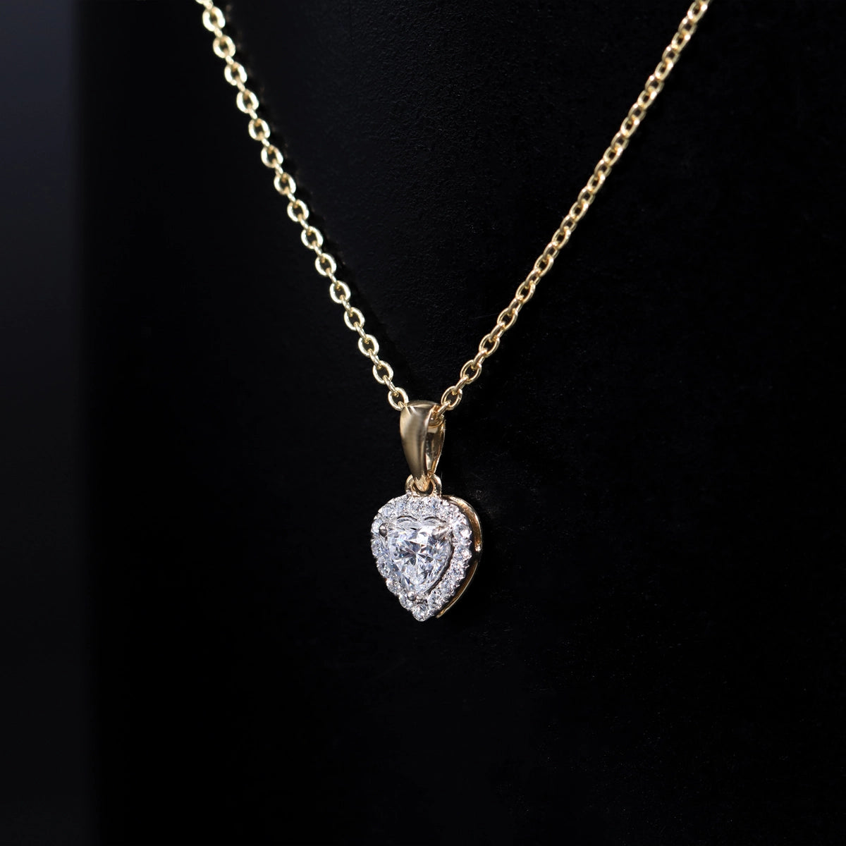Heart Shaped Diamond Halo Pendant | Earthly Jewels