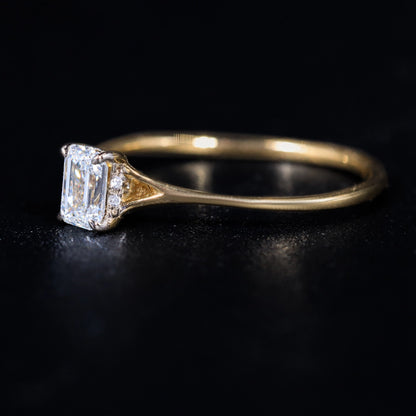 Emerald Cut Split Shank Ring | Earthly Jewels