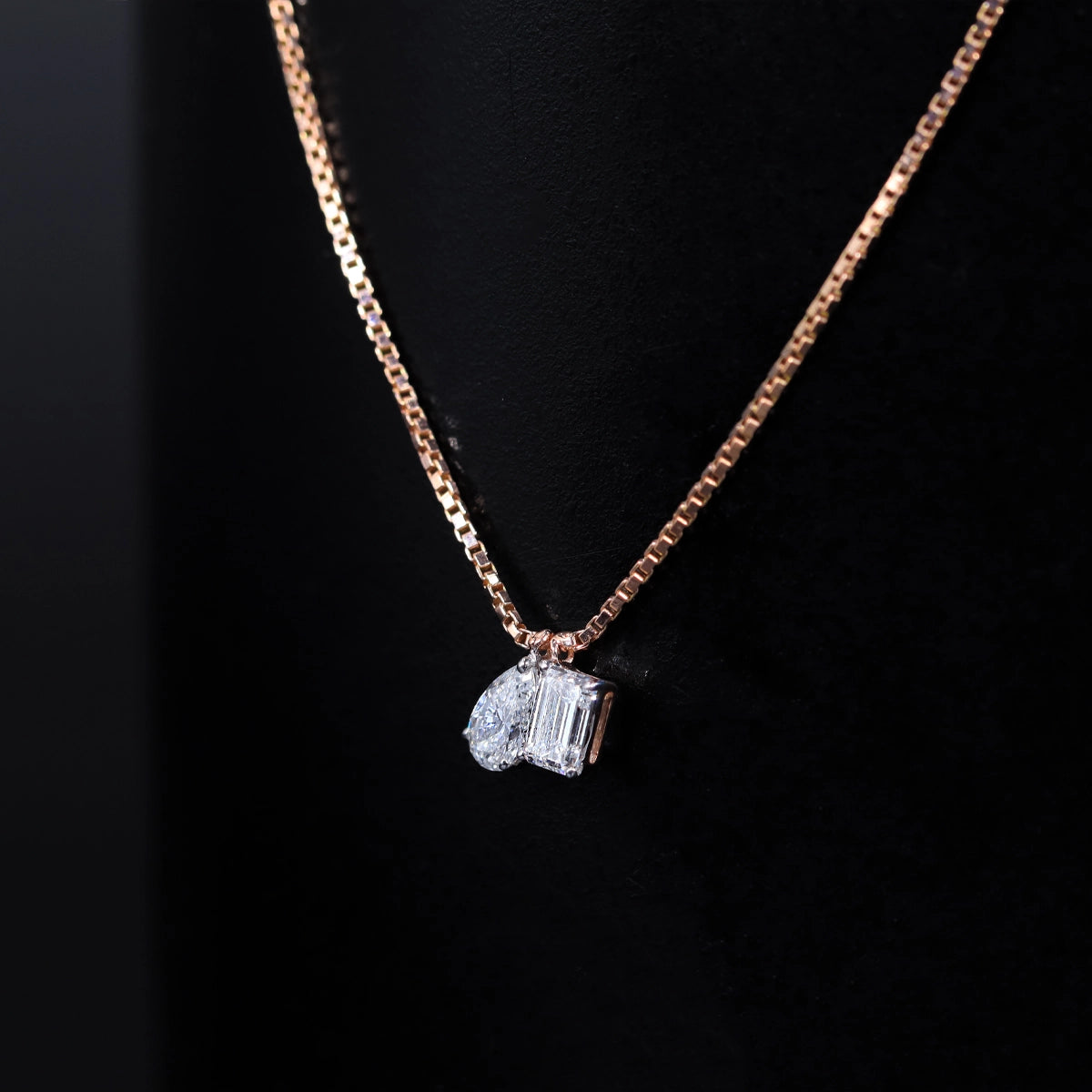 Emerald Pear Toi Et Moi Necklace | Earthly Jewels
