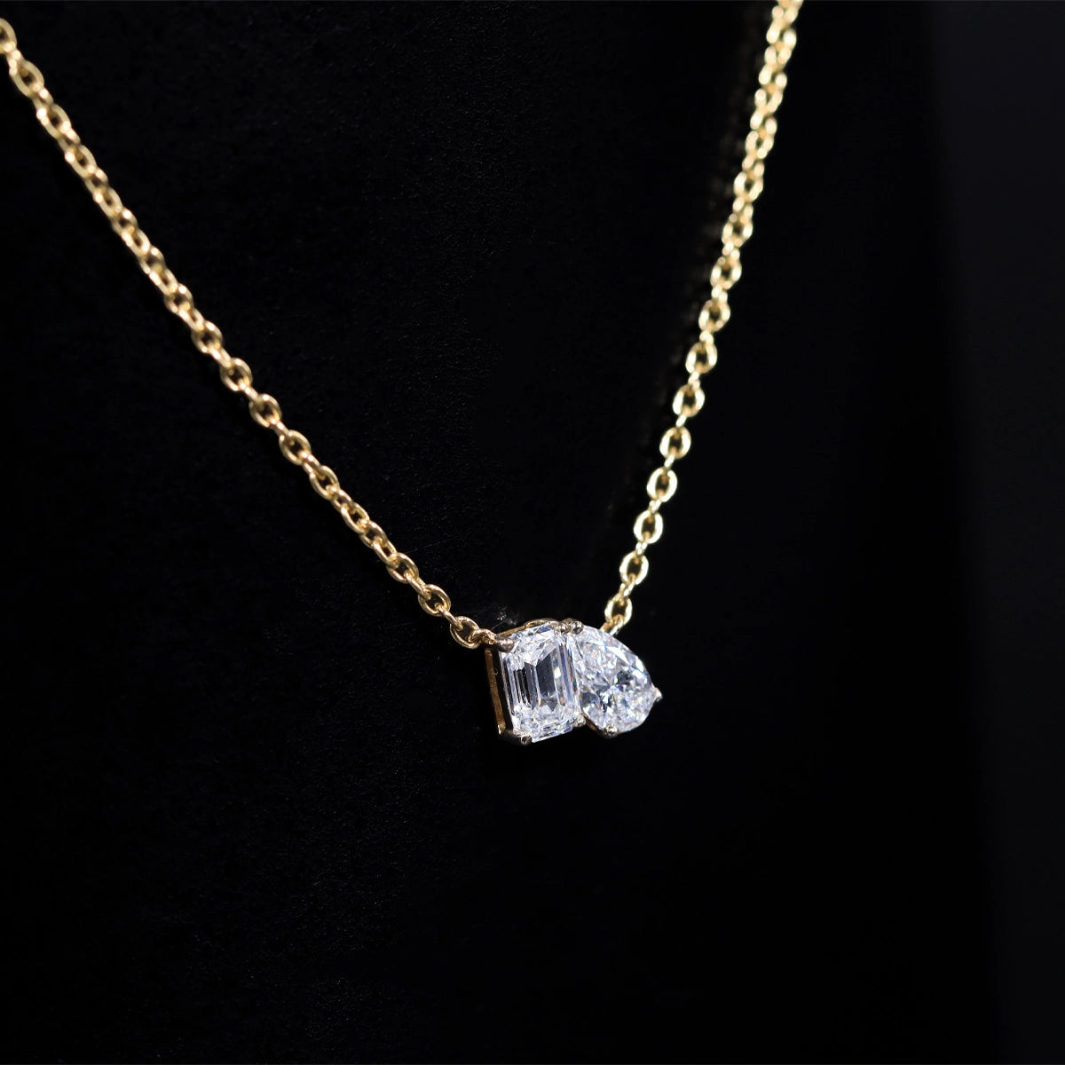 Toi Et Moi Emerald And Pear Necklace | Earthly Jewels