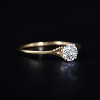 Round Diamond Split Shank Ring | Earthly Jewels