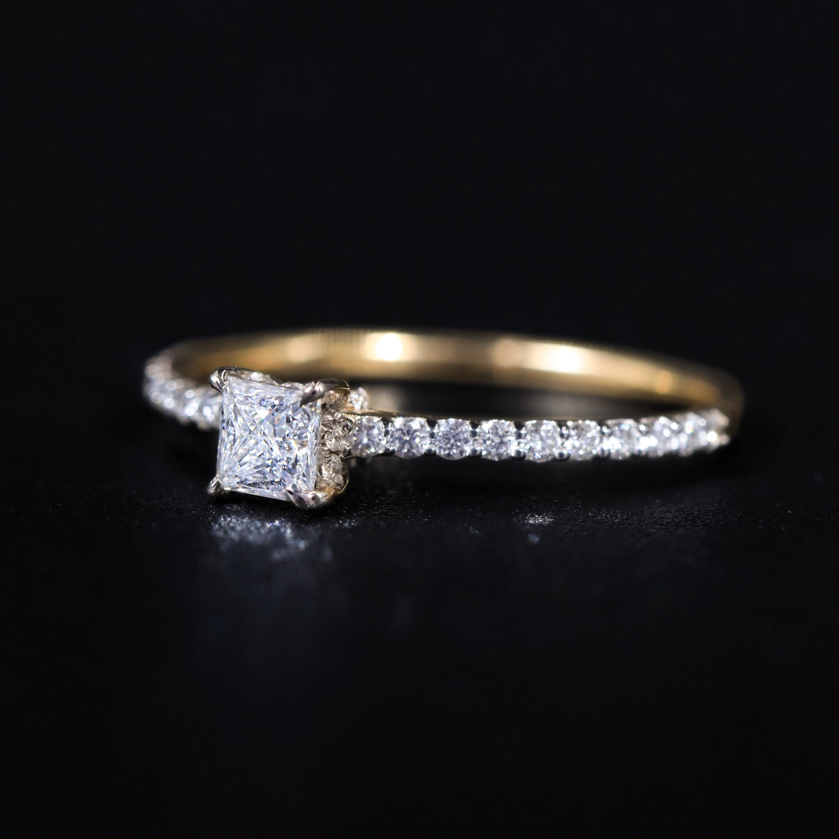 Princess Cut Hidden Halo Ring | Earthly Jewels
