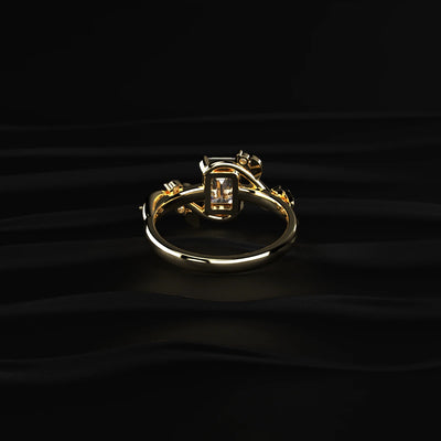 Emerald Diamond Ring with Side Accents