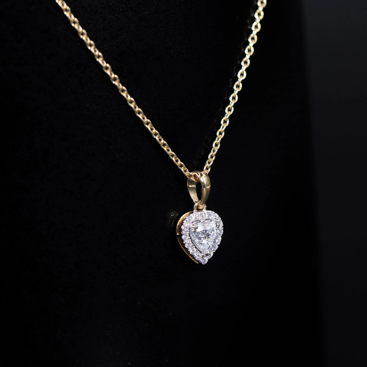 Heart Shaped Diamond Halo Pendant | Earthly Jewels