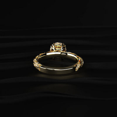 Diamond Ring With Pave Band 