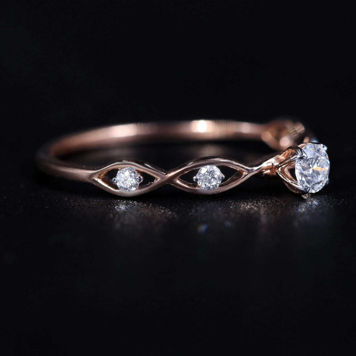 Round Twisted Shank Diamond Ring | Earthly Jewels