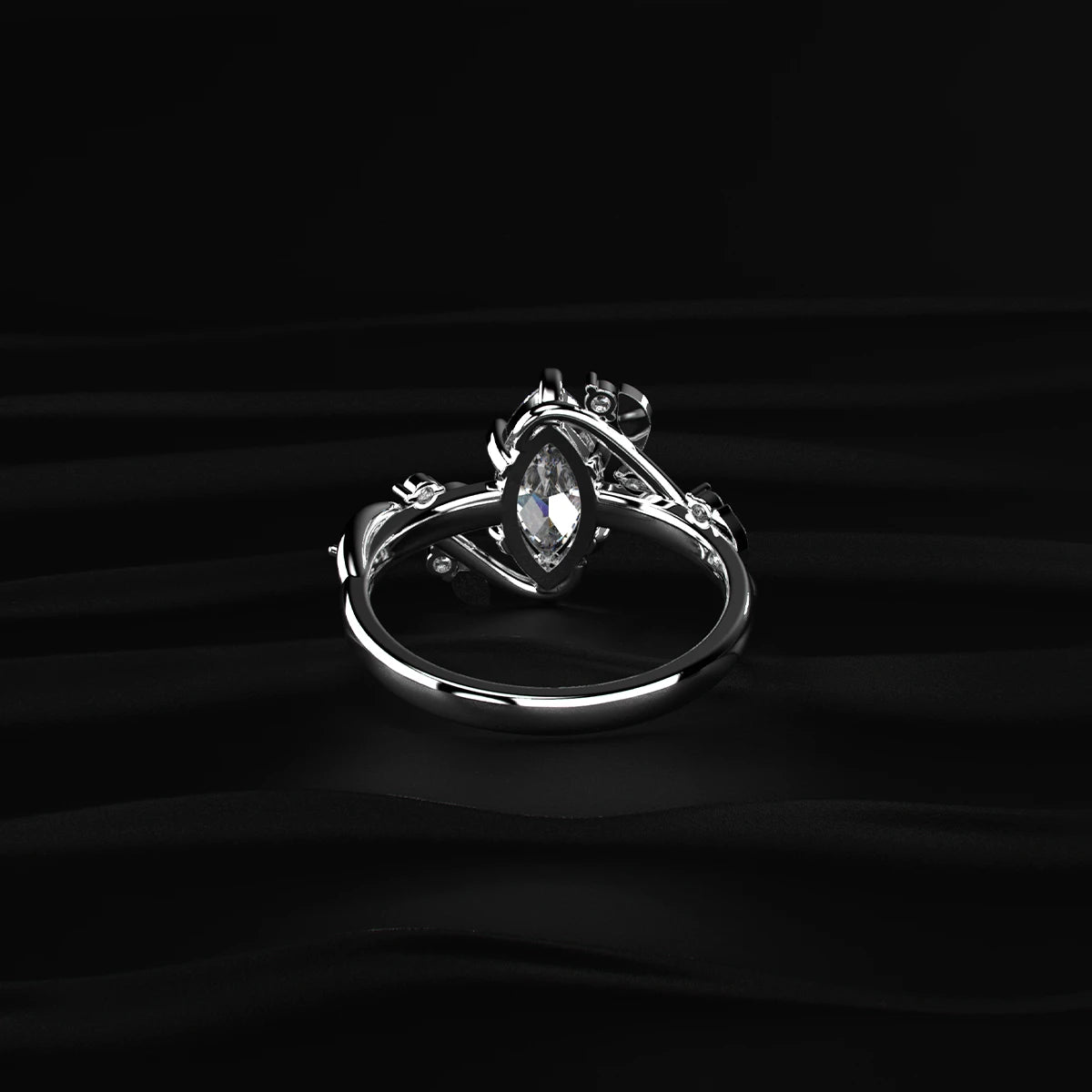 Marquise Diamond Ring with Side Accents