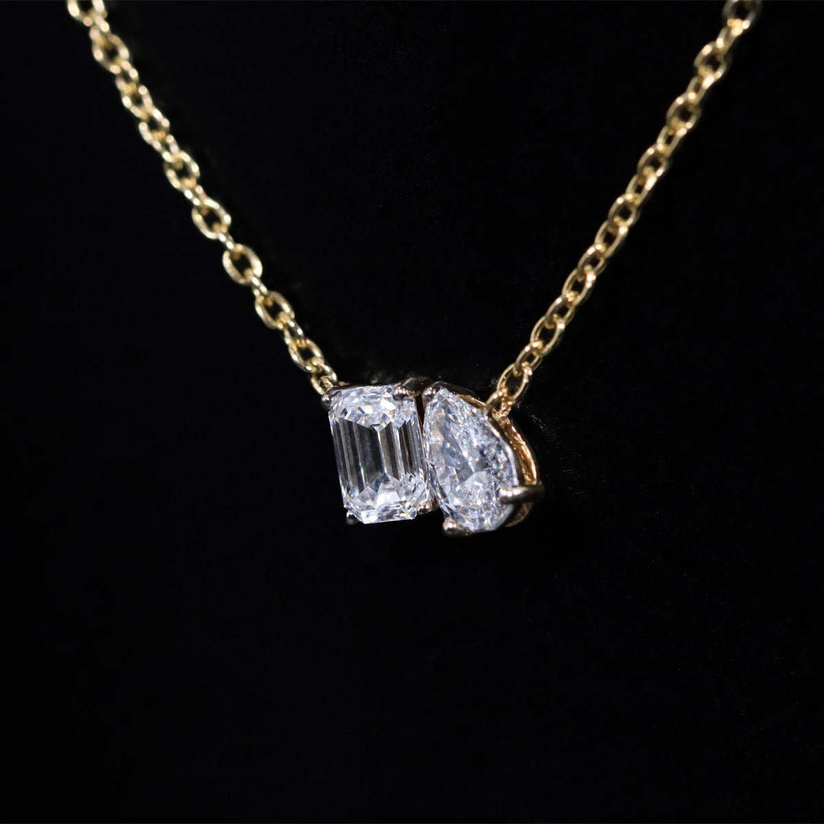 Toi Et Moi Emerald And Pear Necklace | Earthly Jewels