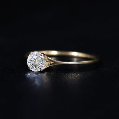 Round Diamond Split Shank Ring | Earthly Jewels