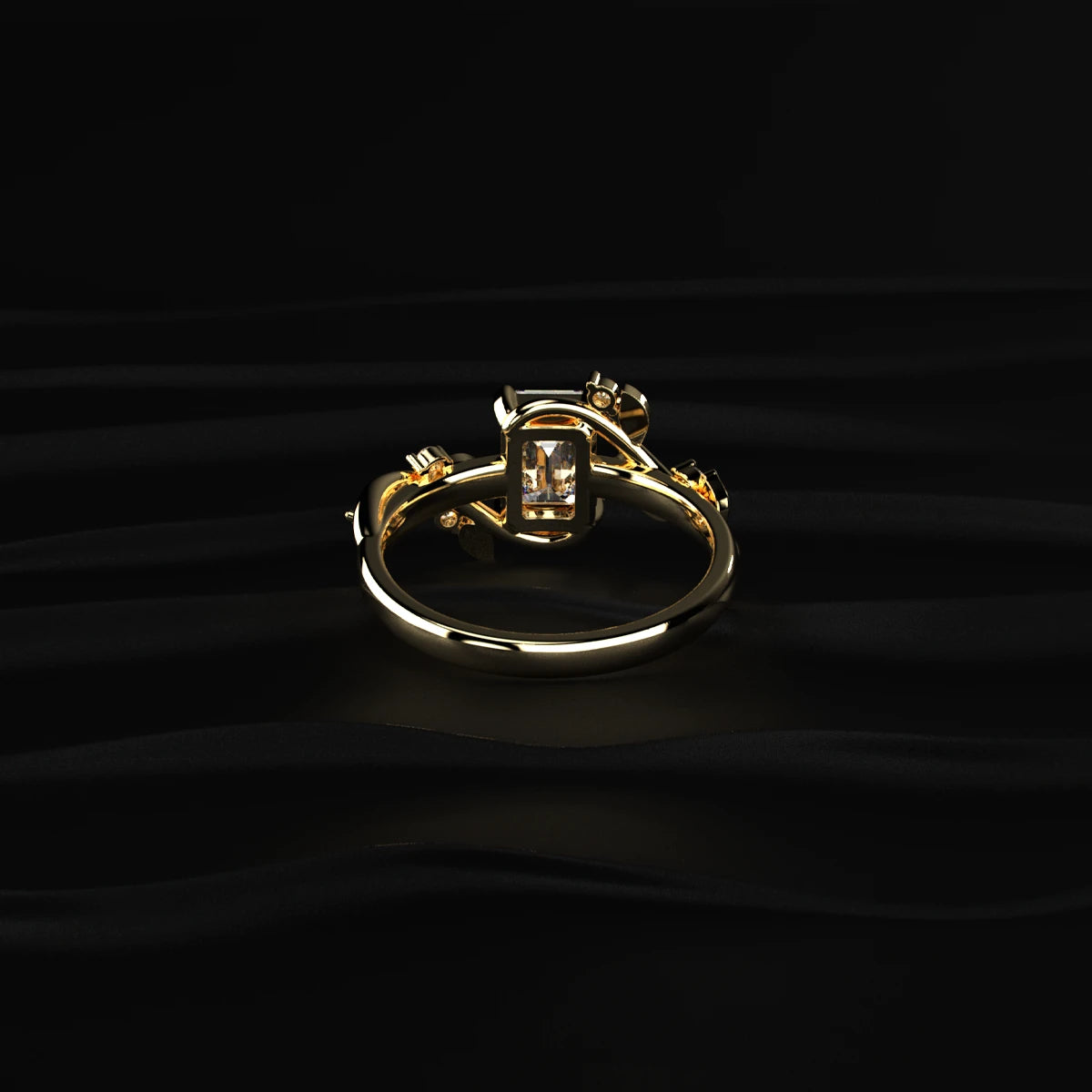 Radiant Diamond Ring with Side Accents