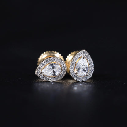Pear Shaped Halo Earrings | Earthly Jewels