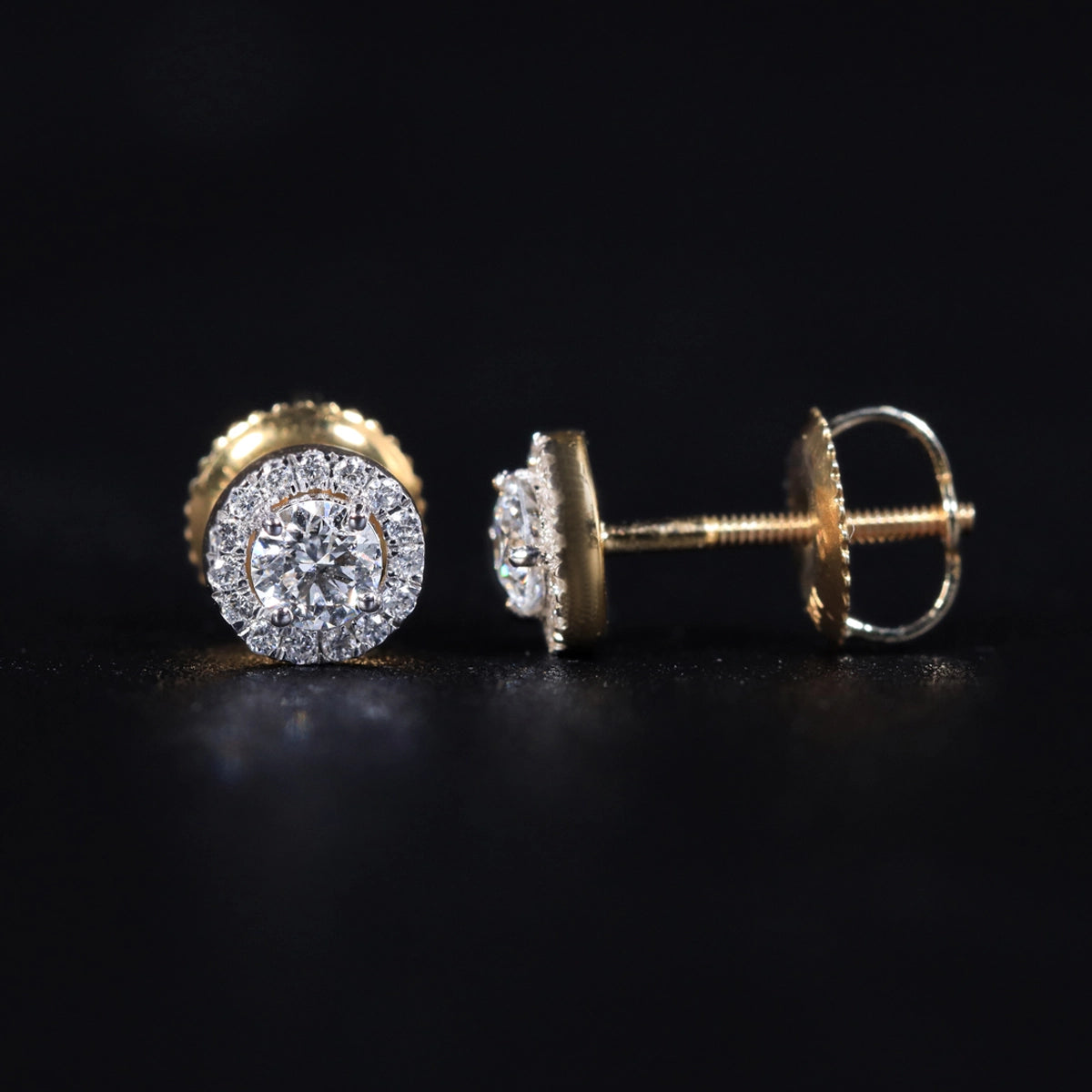 Round Halo Earrings