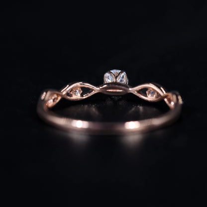 Round Twisted Shank Diamond Ring | Earthly Jewels