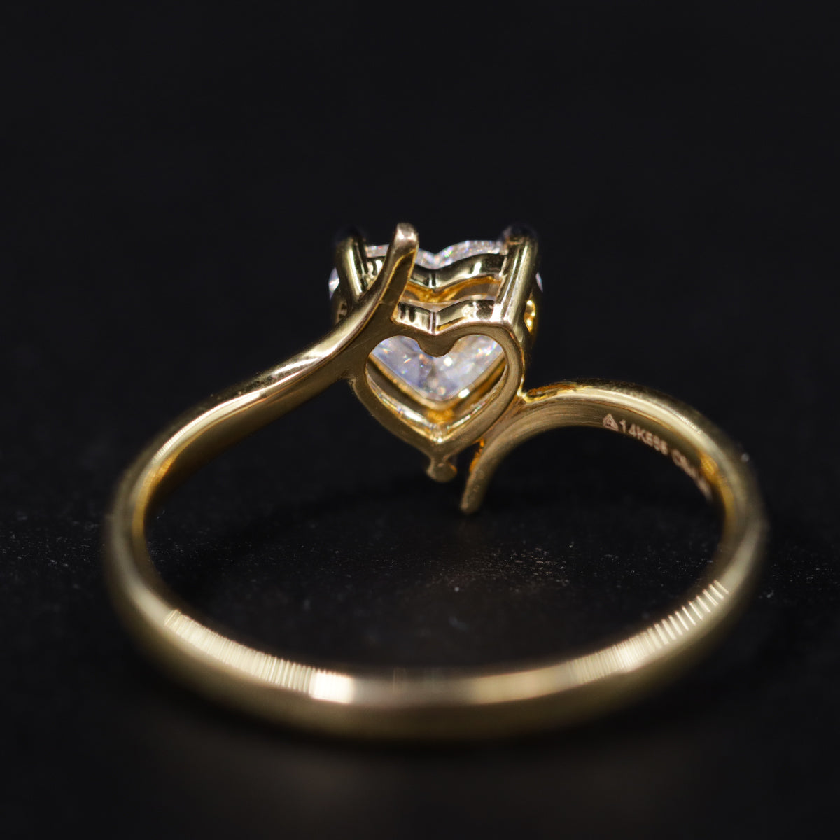 Heart Solitaire Bypass Shank Ring | Earthly Jewels