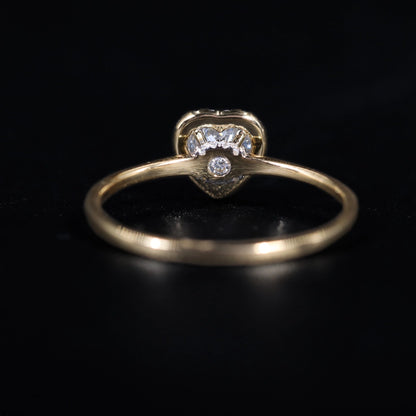 Heart Diamond Halo Ring