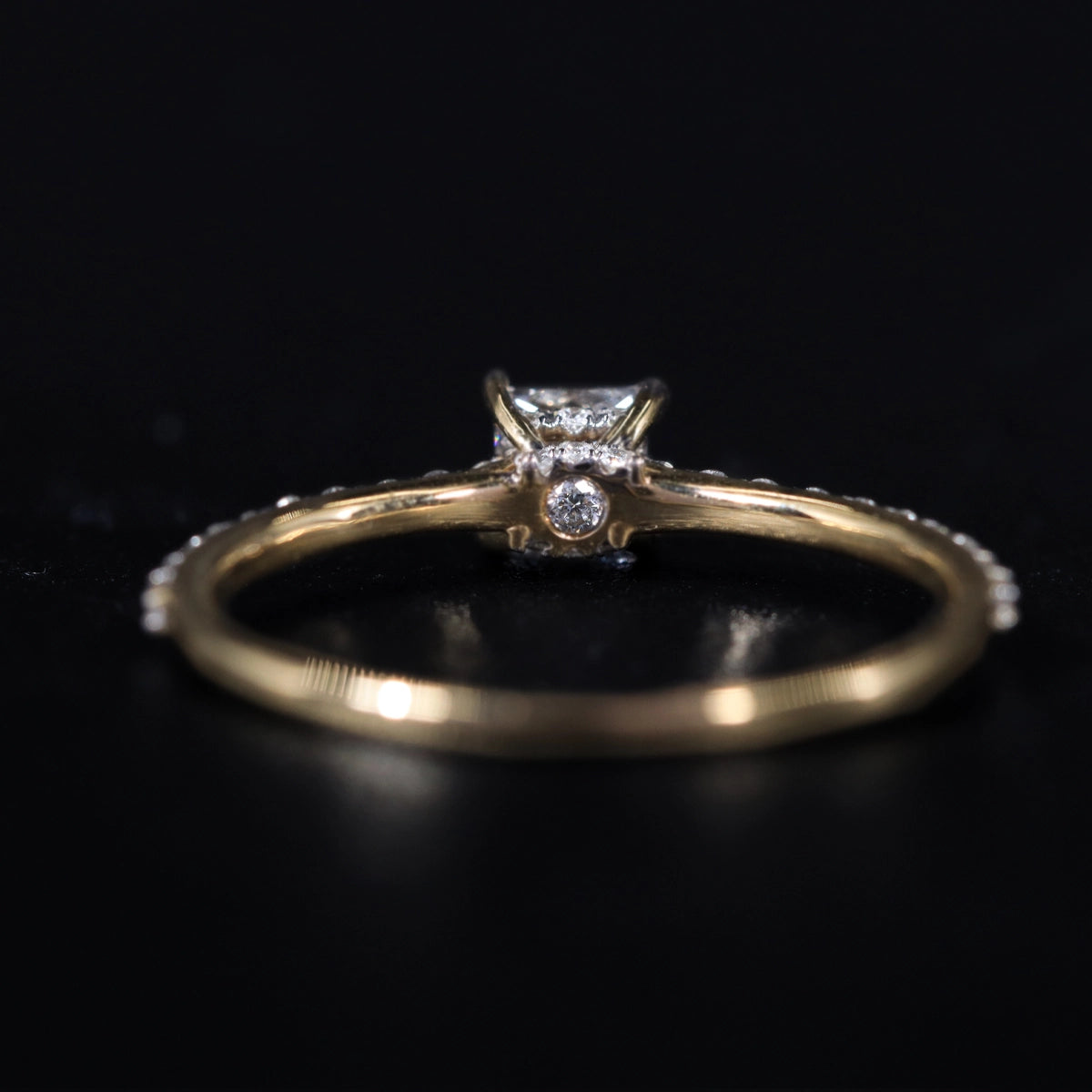 Princess Cut Hidden Halo Ring