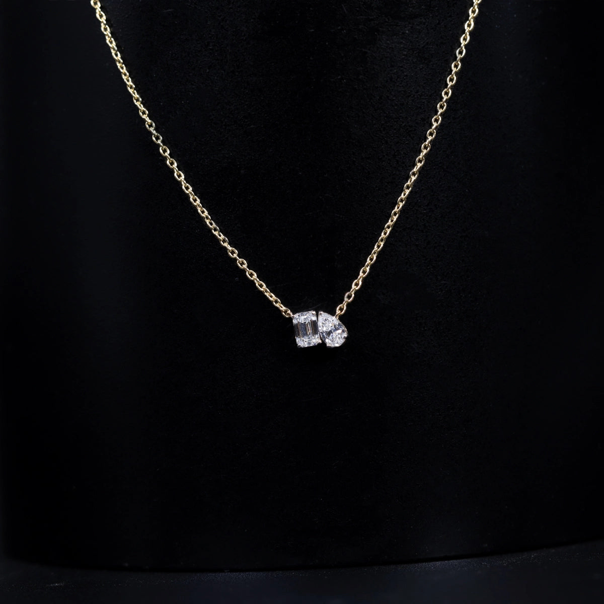 Toi Et Moi Emerald And Pear Necklace | Earthly Jewels