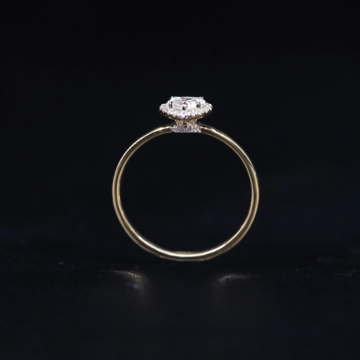 Heart Diamond Halo Ring