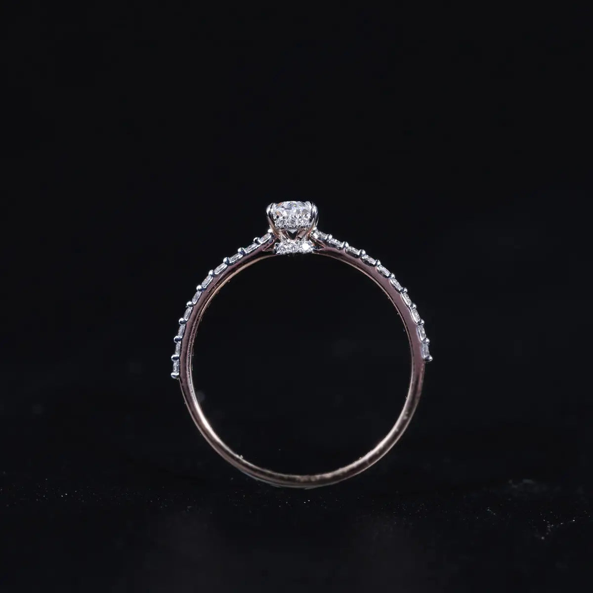 Oval Diamond With Hidden Halo