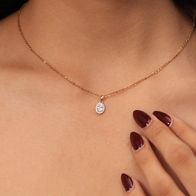 Oval Halo Pendant | Earthly Jewels