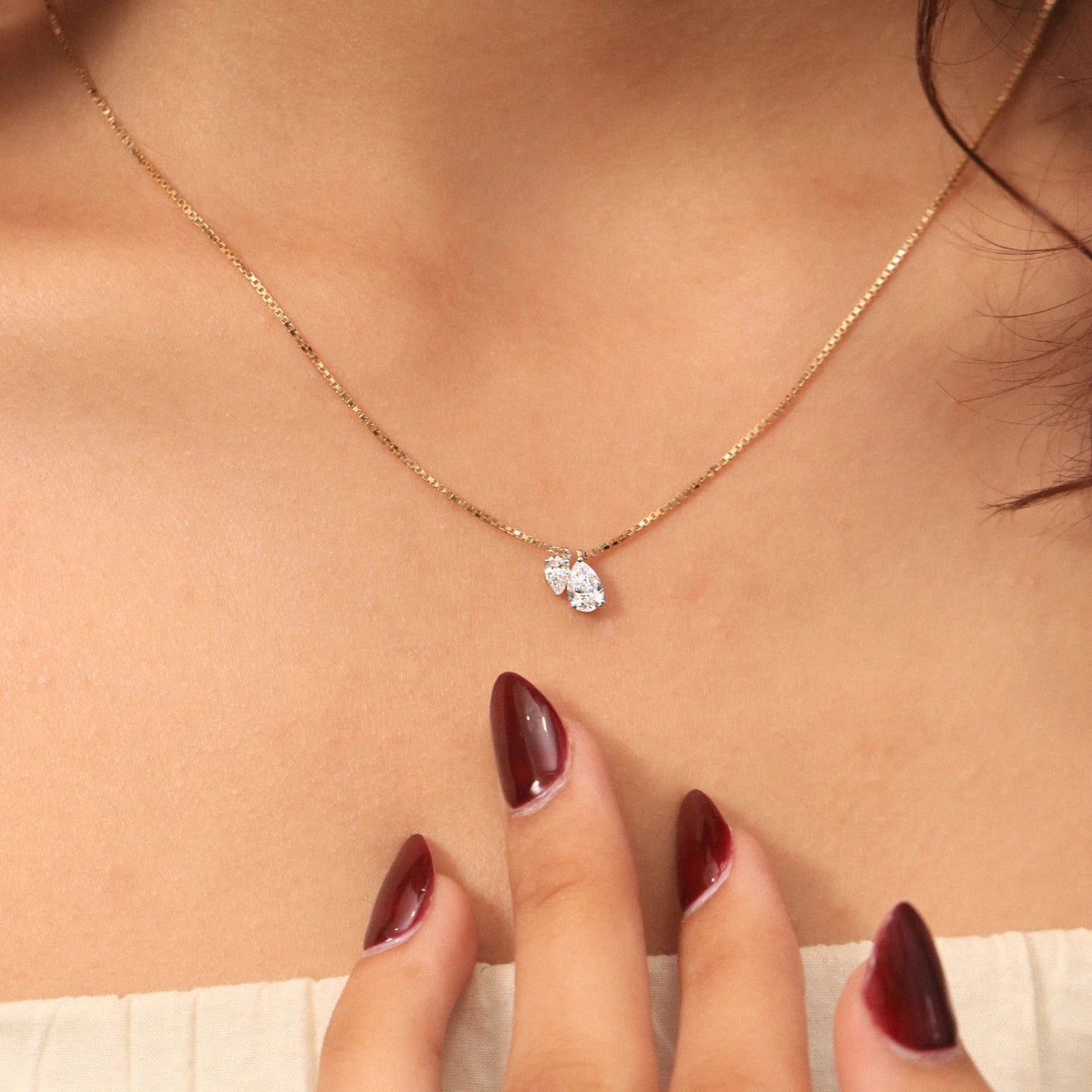 Toi Et Moi Double Pear Necklace