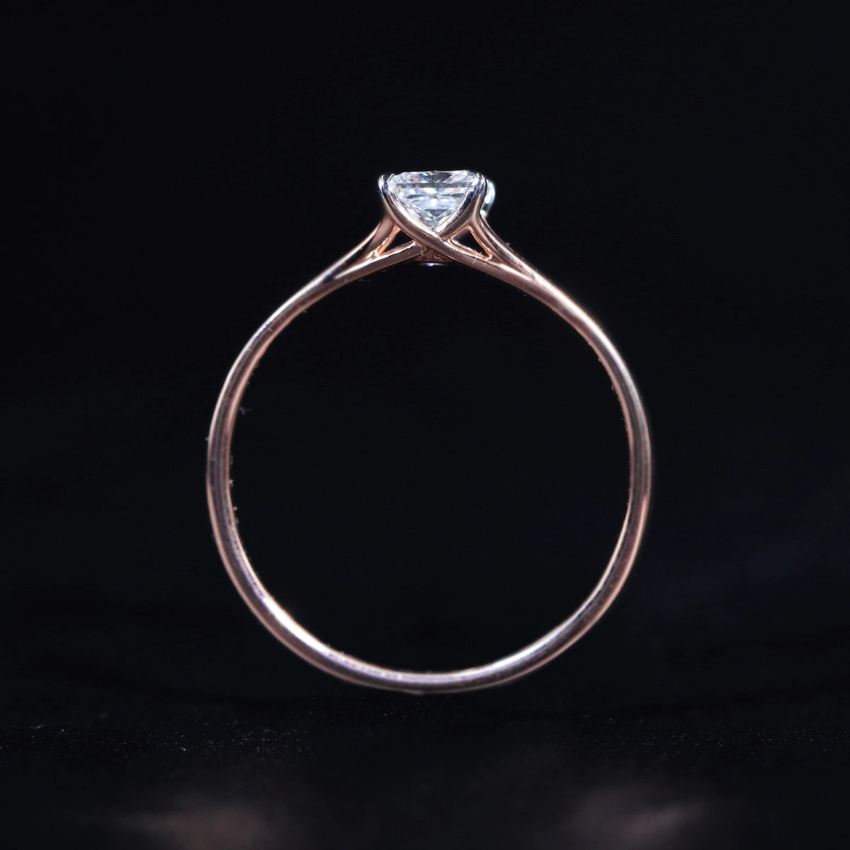 Princess Cut Split Shank Diamond Ring | Earthly Jewels