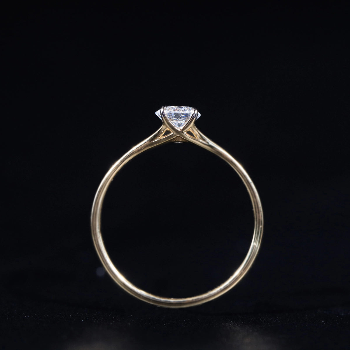 Round Diamond Split Shank Ring | Earthly Jewels