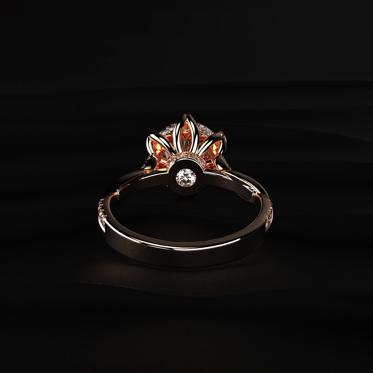 Floral Prong Diamond Ring