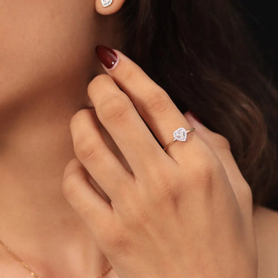 Heart Diamond Halo Ring | Earthly Jewels