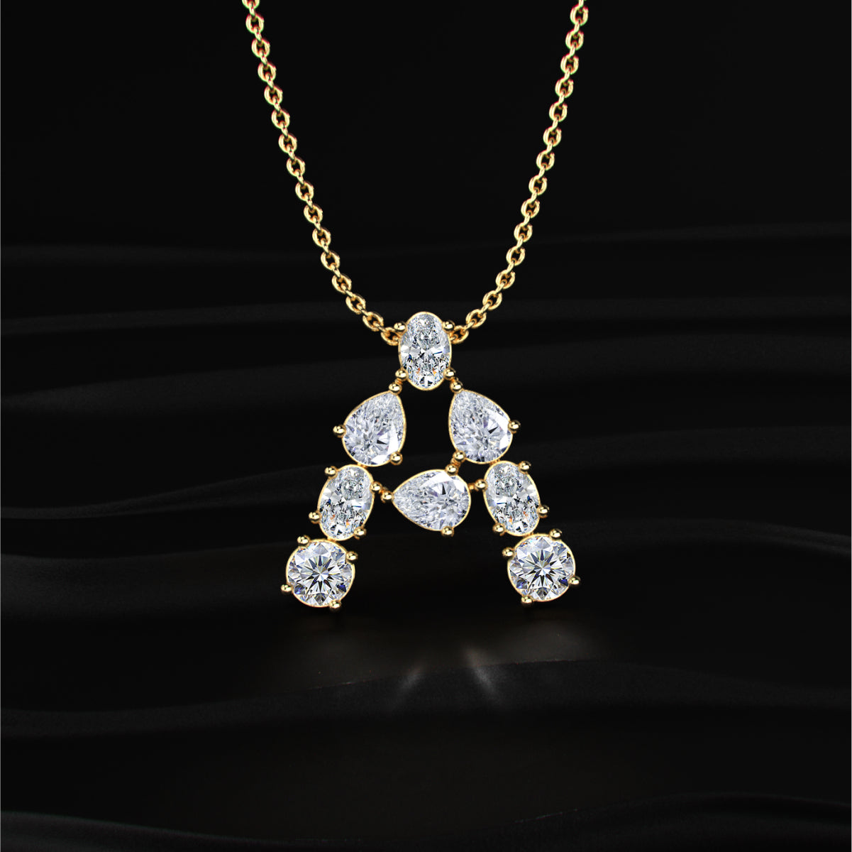 Alphabet A Diamond Necklace | Earthly Jewels