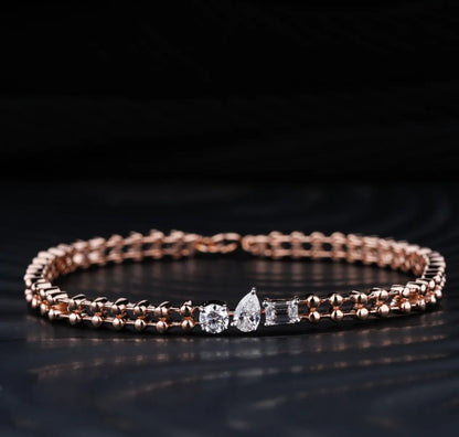 Multi Shape Diamond Trio Bracelet | Earthly Jewels
