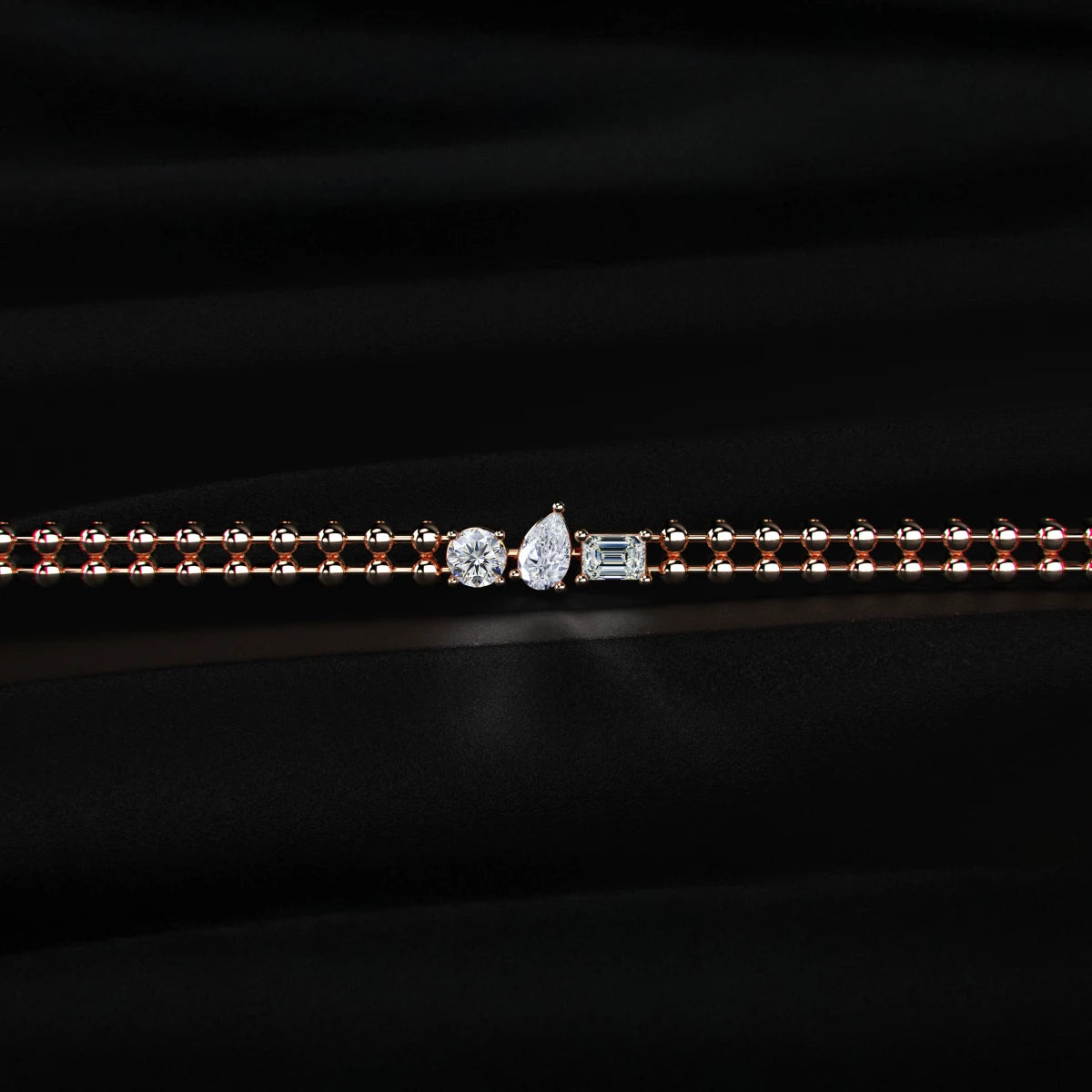 Multi Shape Diamond Trio Bracelet | Earthly Jewels