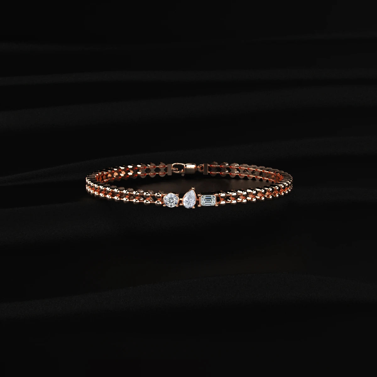 Multi Shape Diamond Trio Bracelet | Earthly Jewels