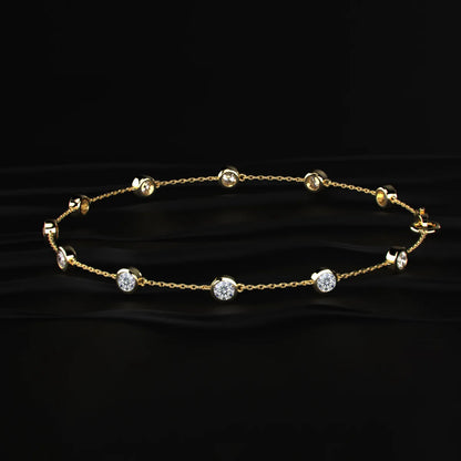 Round Diamond Bezel Station Bracelet | Earthly Jewels